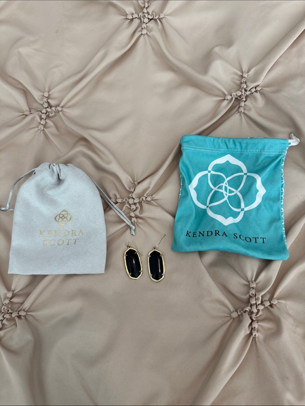 Kendra Scott Gold-Tone Earrings with Black Stones